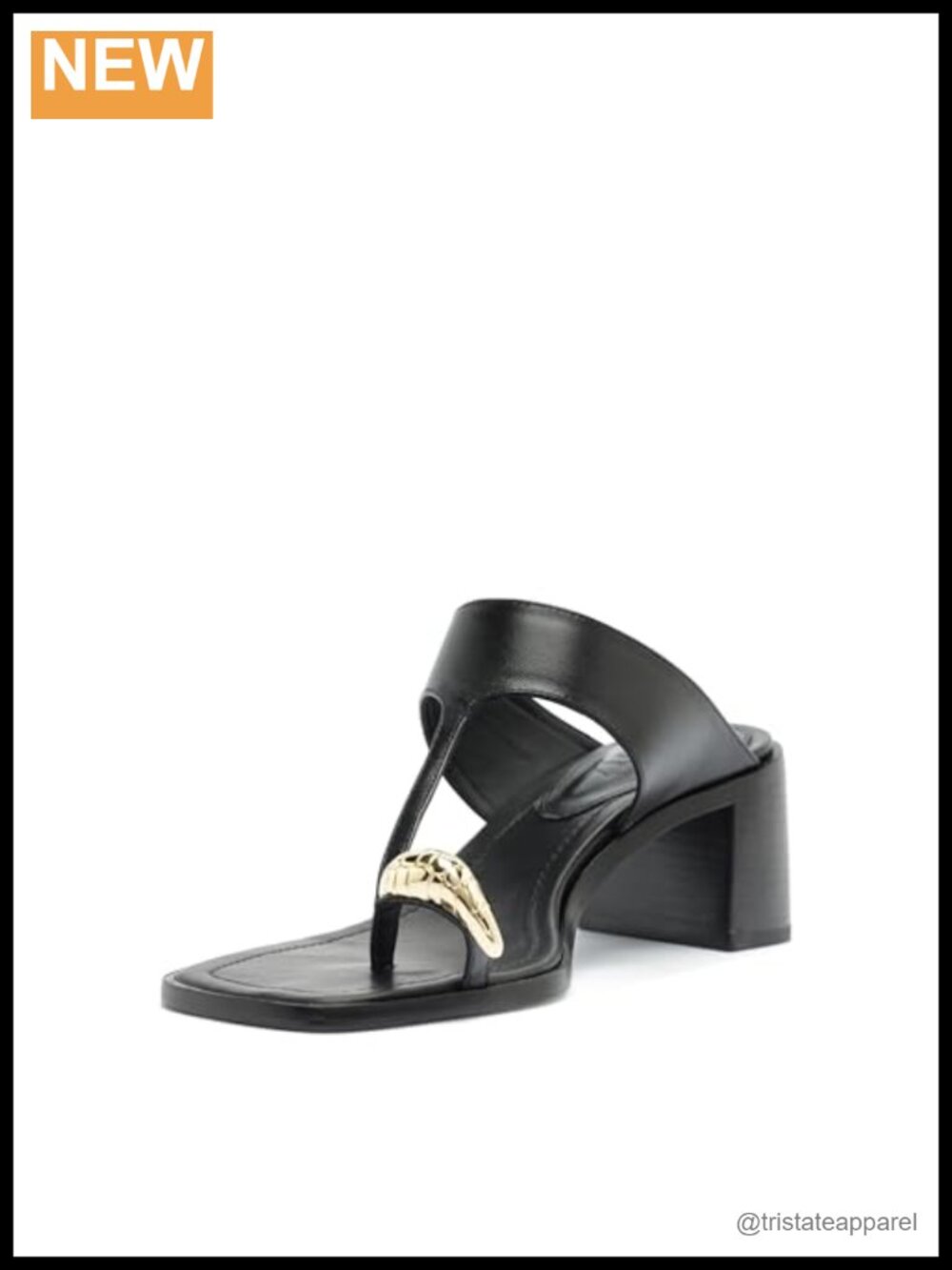 Leather Toe-Ring Block Heel Sandal